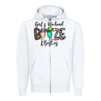White girl's weekend booze & besties Zipper Hoodie - CowhideDigitalArt