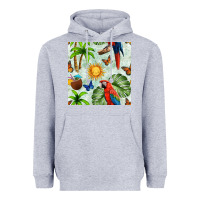 Heather Grey parrot in the sun seamless pattern Heavyweight Hoodie - BundleAndBundleShop
