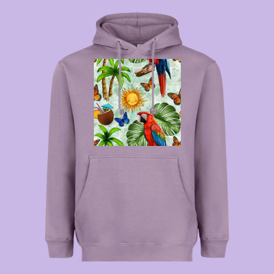 Parrot In The Sun Seamless Pattern Heavyweight Hoodie Designed By Bundleandbundleshop