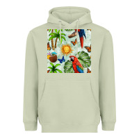 Matcha parrot in the sun seamless pattern Heavyweight Hoodie - BundleAndBundleShop