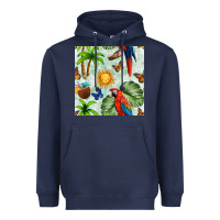 Navy parrot in the sun seamless pattern Heavyweight Hoodie - BundleAndBundleShop