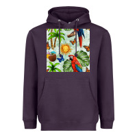Plum parrot in the sun seamless pattern Heavyweight Hoodie - BundleAndBundleShop