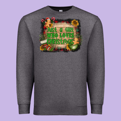 Just A Girl Who Loves Christmas Premium Sweatshirt Designed By Adodesignshop