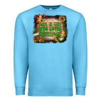 Ocean Blue just a girl who loves christmas Premium Sweatshirt - AdoDesignShop