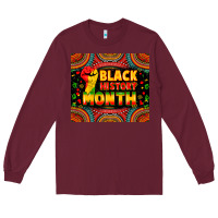 Burgundy black history month Long Sleeve Tee - Zillion Design Studio