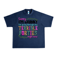 Navy sorry im cranky im going through my terrible forti Urban Heavy Tee - texasbilliewilder