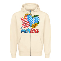 Sandshell america with heart Zipper Hoodie - HRA Design Shop