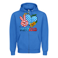 True Royal america with heart Zipper Hoodie - HRA Design Shop