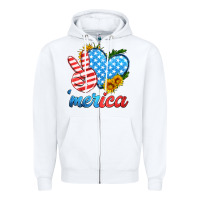 White america with heart Zipper Hoodie - HRA Design Shop