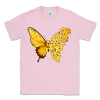Bubblegum Pink flowers and childhood cancer ribbon butterfly Classic Tee - texasbilliewilder