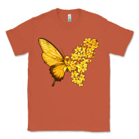 Copper flowers and childhood cancer ribbon butterfly Classic Tee - texasbilliewilder