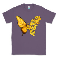 Lavender flowers and childhood cancer ribbon butterfly Classic Tee - texasbilliewilder