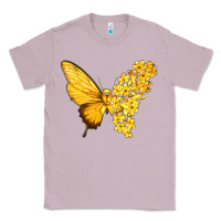 Lilac flowers and childhood cancer ribbon butterfly Classic Tee - texasbilliewilder