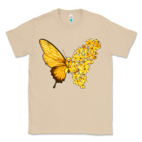 Mushroom flowers and childhood cancer ribbon butterfly Classic Tee - texasbilliewilder