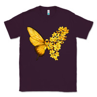 Plum flowers and childhood cancer ribbon butterfly Classic Tee - texasbilliewilder