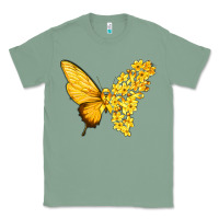 Flowers And Childhood Cancer Ribbon Butterfly Classic Tee | Teevron