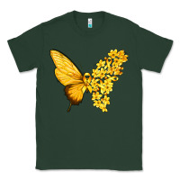 Sports Green flowers and childhood cancer ribbon butterfly Classic Tee - texasbilliewilder