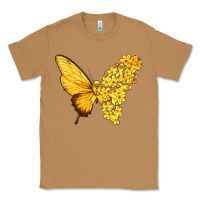 Toasted Coconut flowers and childhood cancer ribbon butterfly Classic Tee - texasbilliewilder