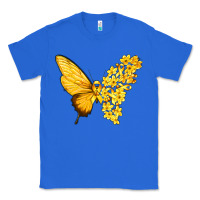 True Royal flowers and childhood cancer ribbon butterfly Classic Tee - texasbilliewilder