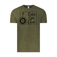 Vintage Olive lets get lost Vintage Tee - Unal Design