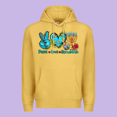 Peace Love Hanukkah Premium Hoodie Designed By Adodesignshop