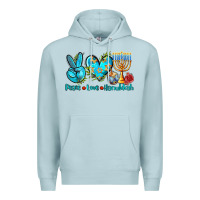 Blue Mist peace love hanukkah Premium Hoodie - AdoDesignShop