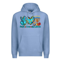 Colony Blue peace love hanukkah Premium Hoodie - AdoDesignShop
