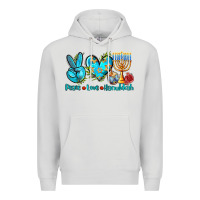 Dove Grey peace love hanukkah Premium Hoodie - AdoDesignShop