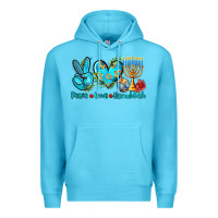 Ocean Blue peace love hanukkah Premium Hoodie - AdoDesignShop