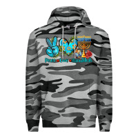 Slate Camo peace love hanukkah Premium Hoodie - AdoDesignShop
