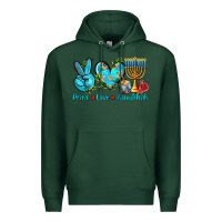 Sports Green peace love hanukkah Premium Hoodie - AdoDesignShop
