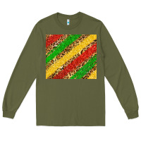 Army Green african colors leopard Long Sleeve Tee - Zillion Design Studio