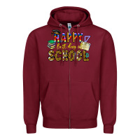 Burgundy happy last day of school Zipper Hoodie - CowhideDigitalArt