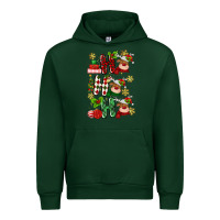 Forest Green ho ho ho reindeer Urban Hoodie - MaliasSmallBusiness