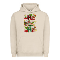Pigment French Oak ho ho ho reindeer Urban Hoodie - MaliasSmallBusiness