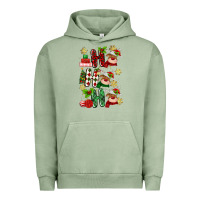 Pigment Oil Green ho ho ho reindeer Urban Hoodie - MaliasSmallBusiness
