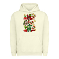 Pigment Pistachio ho ho ho reindeer Urban Hoodie - MaliasSmallBusiness