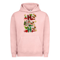 Pigment Salmon ho ho ho reindeer Urban Hoodie - MaliasSmallBusiness