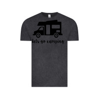 Vintage Black lets go camping Vintage Tee - Unal Design