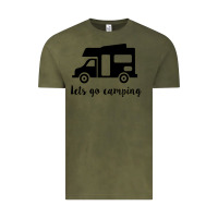Vintage Olive lets go camping Vintage Tee - Unal Design