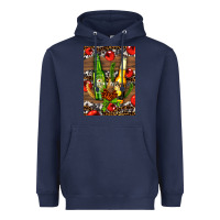 Navy beer bottles with wheat and barley Heavyweight Hoodie - AdoDesignShop