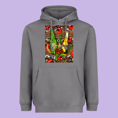 Beer Bottles With Wheat And Barley Heavyweight Hoodie Designed By Adodesignshop