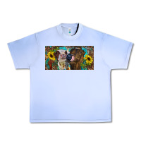 Grape Ice Heifers With Sunflowers And Leopard Urban Heavy Tee - RanaPortraitStore