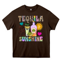 Chocolate Brown Tequila Sunshine Heavy Core Tee - CowhideDigitalArt