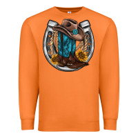 Carrot western horseshoe boots hat rope sunflower Premium Sweatshirt - AdoDesignShop
