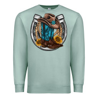 Western Horseshoe Boots Hat Rope Sunflower Premium Sweatshirt | Teevron