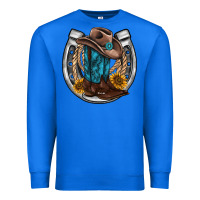 True Royal western horseshoe boots hat rope sunflower Premium Sweatshirt - AdoDesignShop