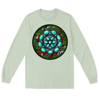 Matcha Christmas Round Turquoise Gemstone Long Sleeve Tee - RanaPortraitStore