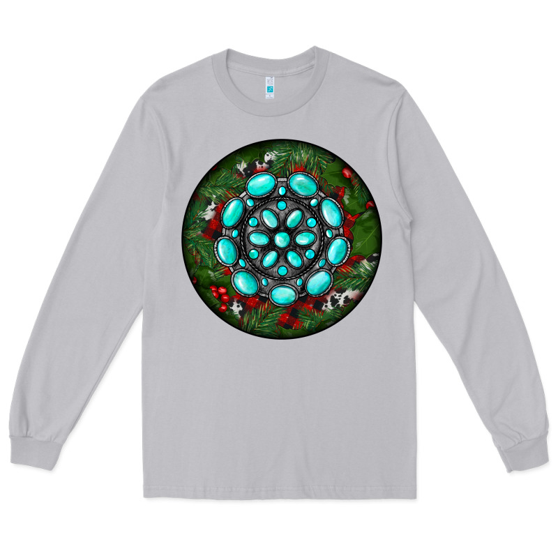 Christmas Round Turquoise Gemstone Long Sleeve Tee by RanaPortraitStore | Teevron