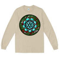 Mushroom Christmas Round Turquoise Gemstone Long Sleeve Tee - RanaPortraitStore